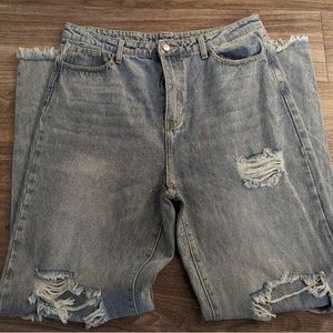 SHEIN women’s XL baggy fit destructed jeans